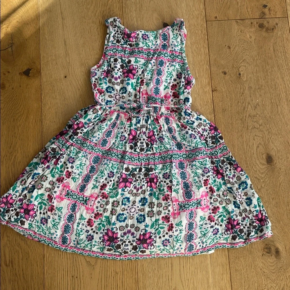 Justice Floral Kids Dress - Pink and Blue 10